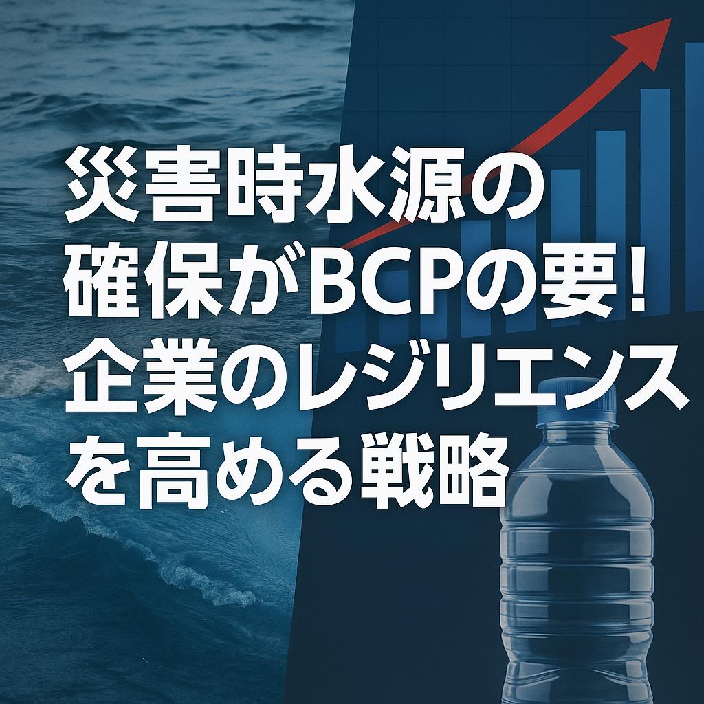 災害時水源の確保がBCPの要！企業のレジリエンスを高める戦略