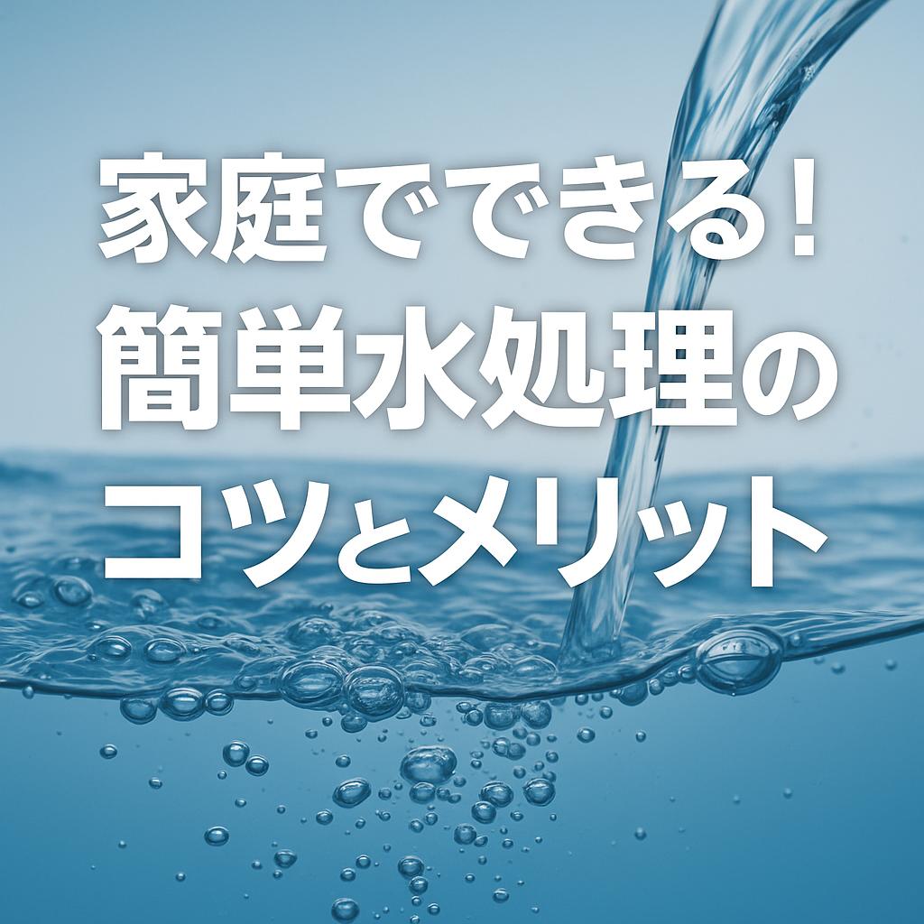 家庭でできる！簡単水処理のコツとメリット
