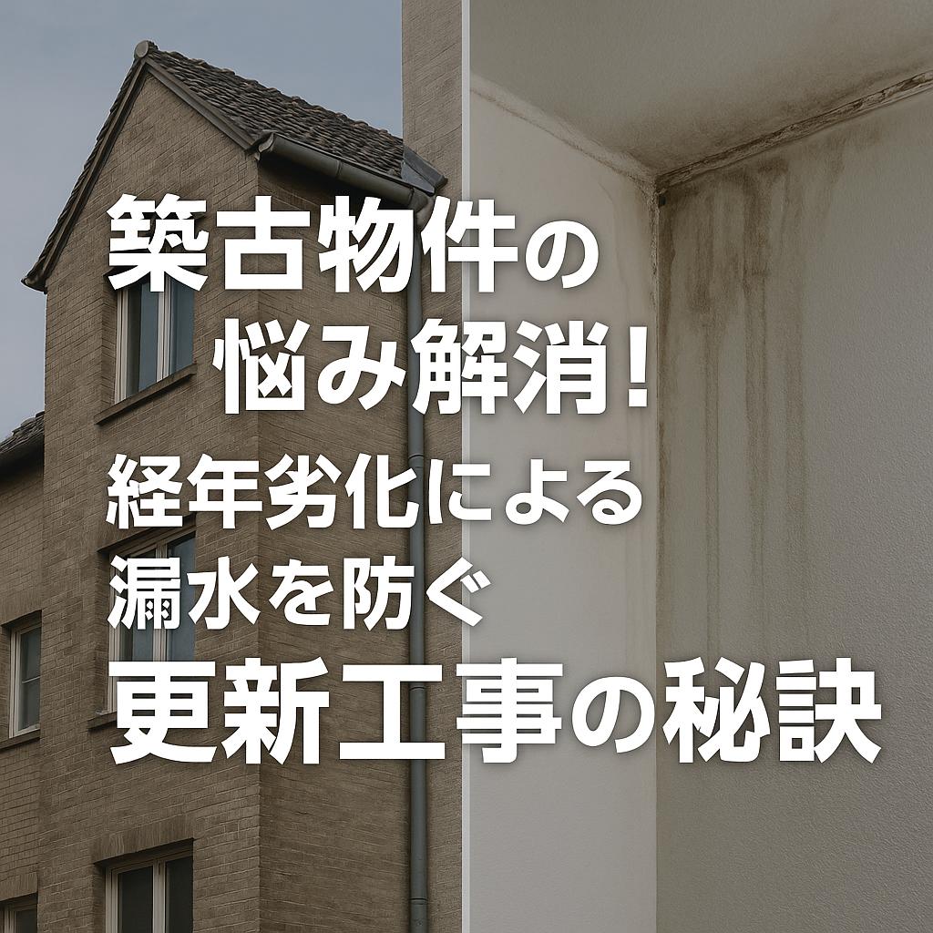 築古物件の悩み解消！経年劣化による漏水を防ぐ更新工事の秘訣