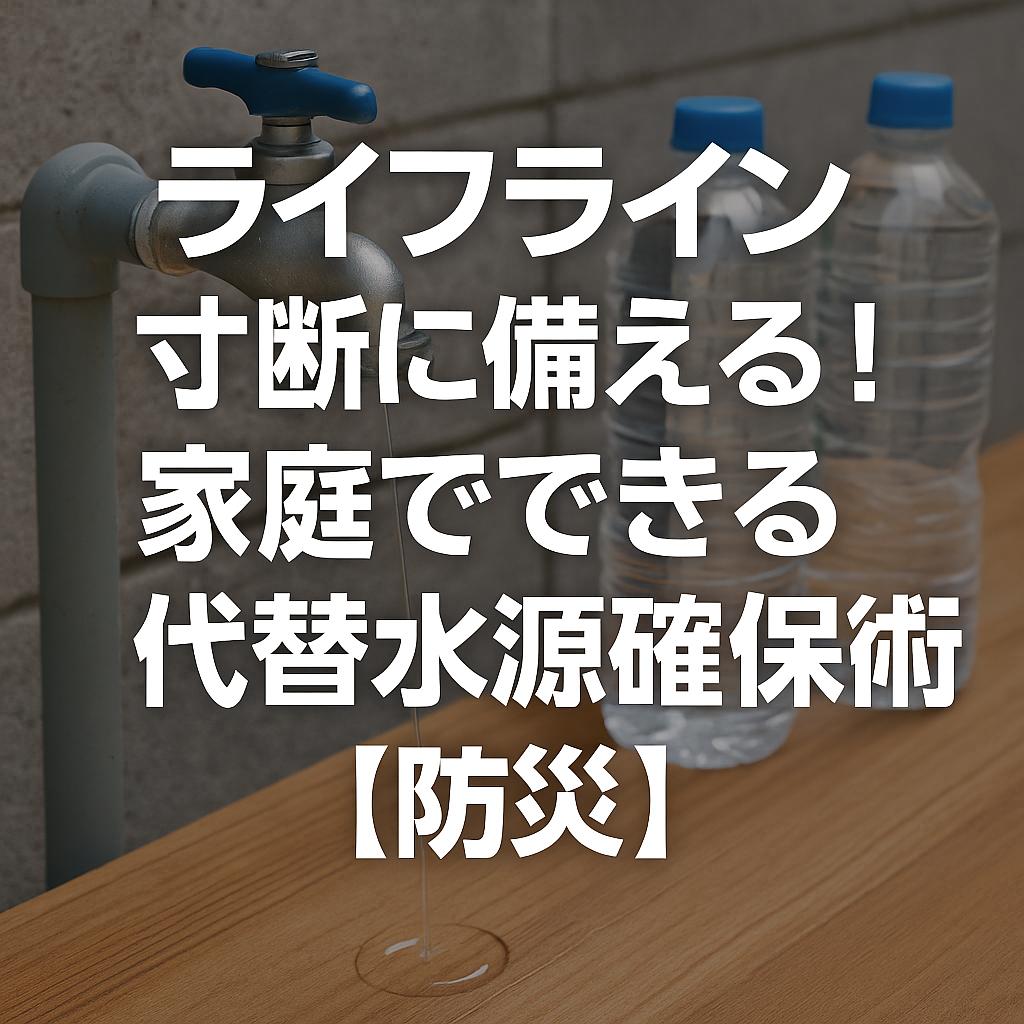 ライフライン寸断に備える！家庭でできる代替水源確保術【防災】