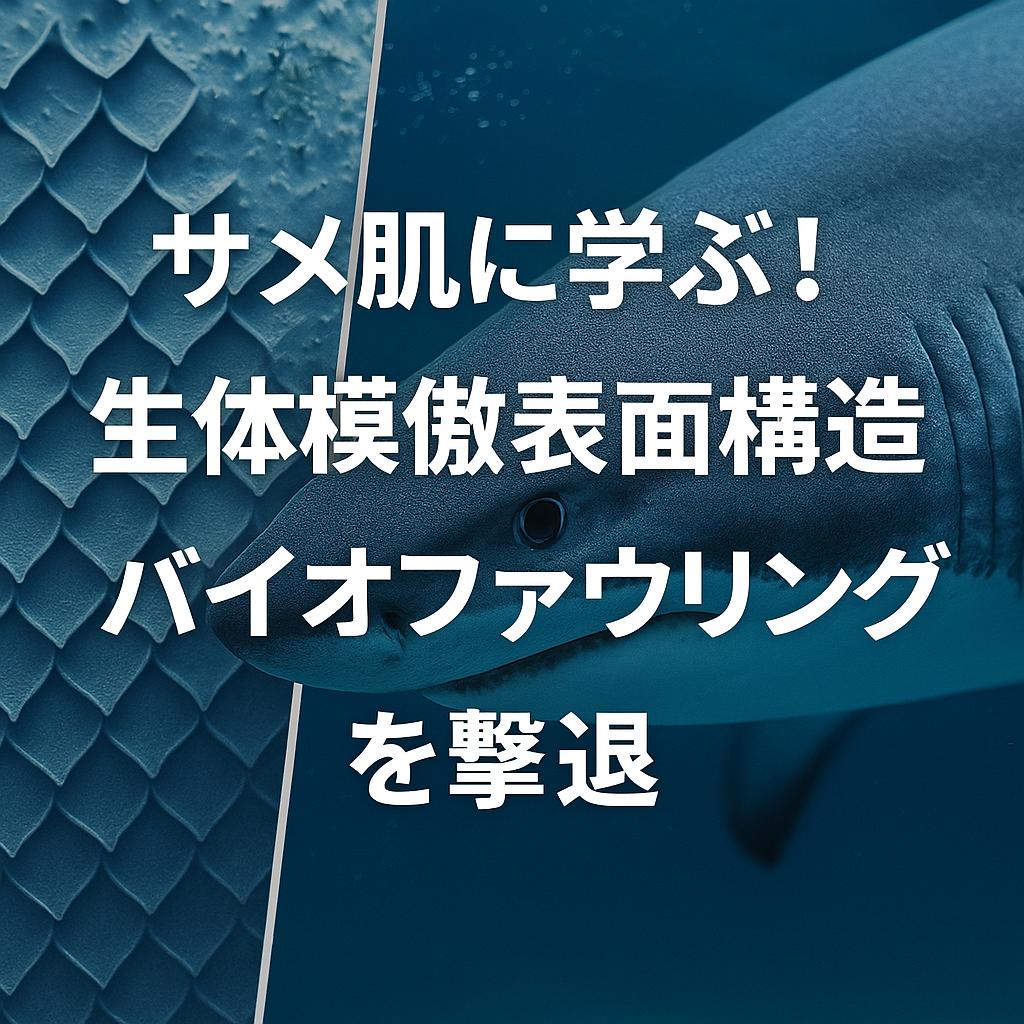サメ肌に学ぶ！生体模倣表面構造でバイオファウリングを撃退