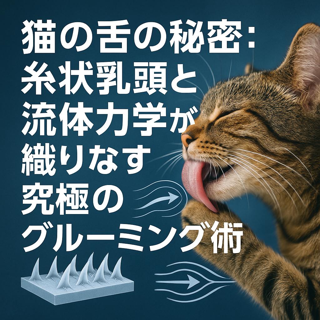 猫の舌の秘密：糸状乳頭と流体力学が織りなす究極のグルーミング術