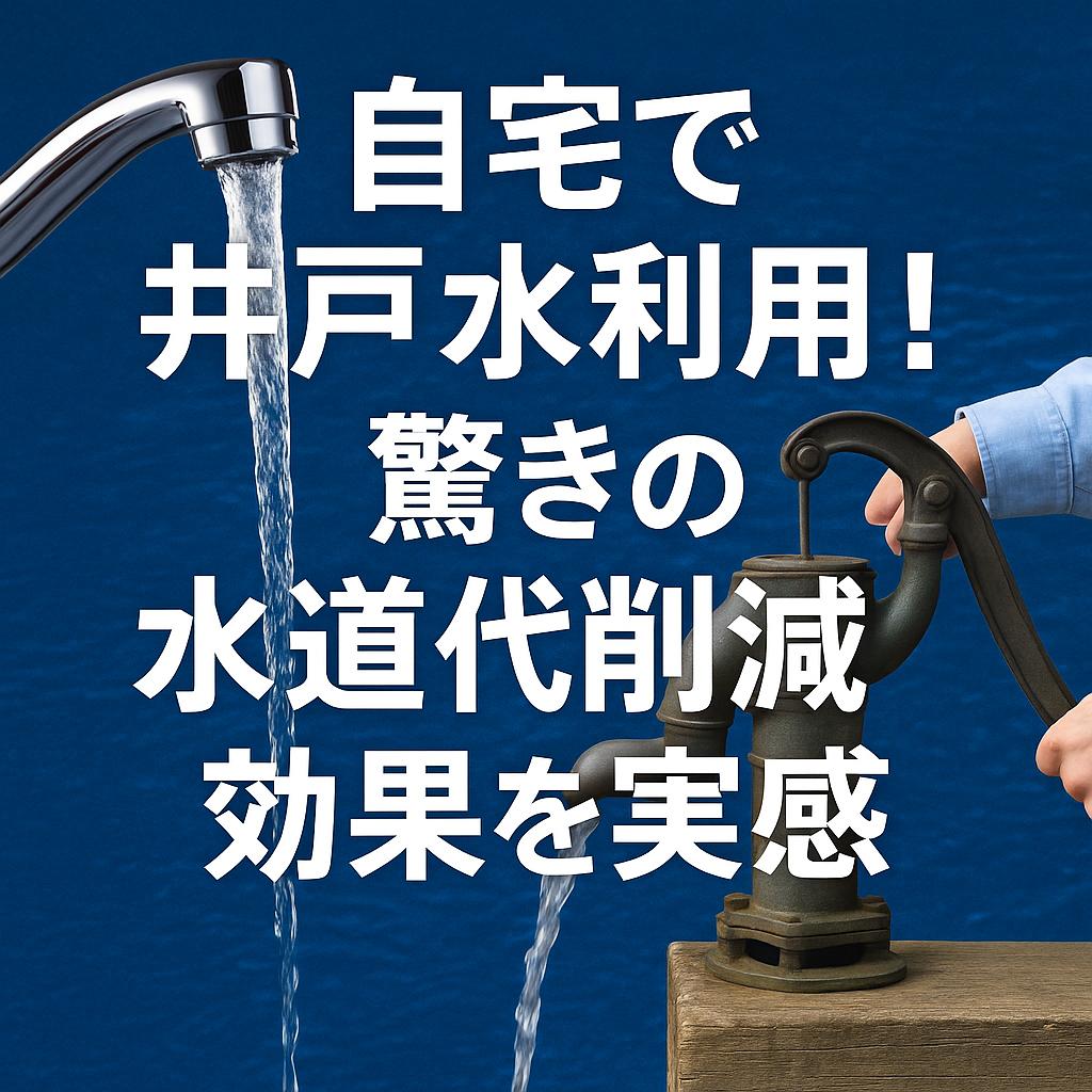 自宅で井戸水利用！驚きの水道代削減効果を実感