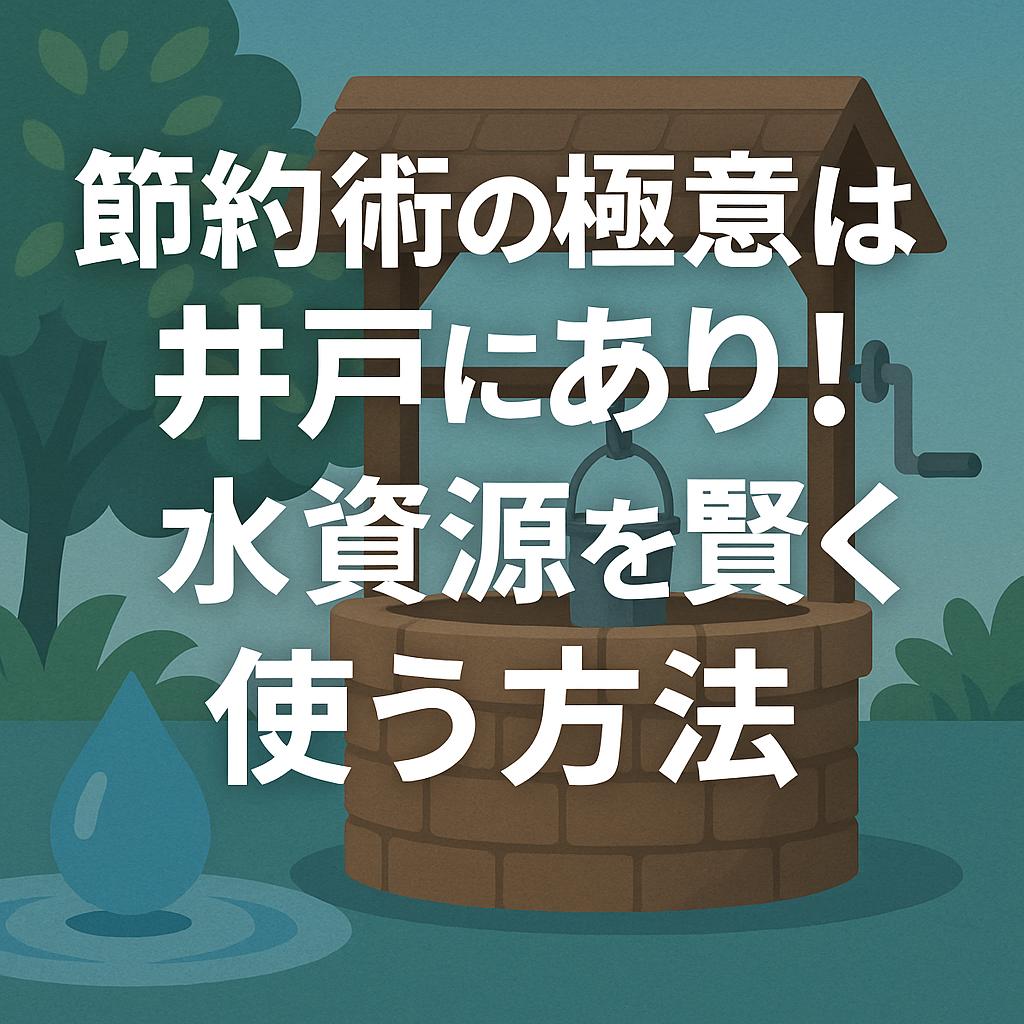 節約術の極意は井戸にあり！水資源を賢く使う方法
