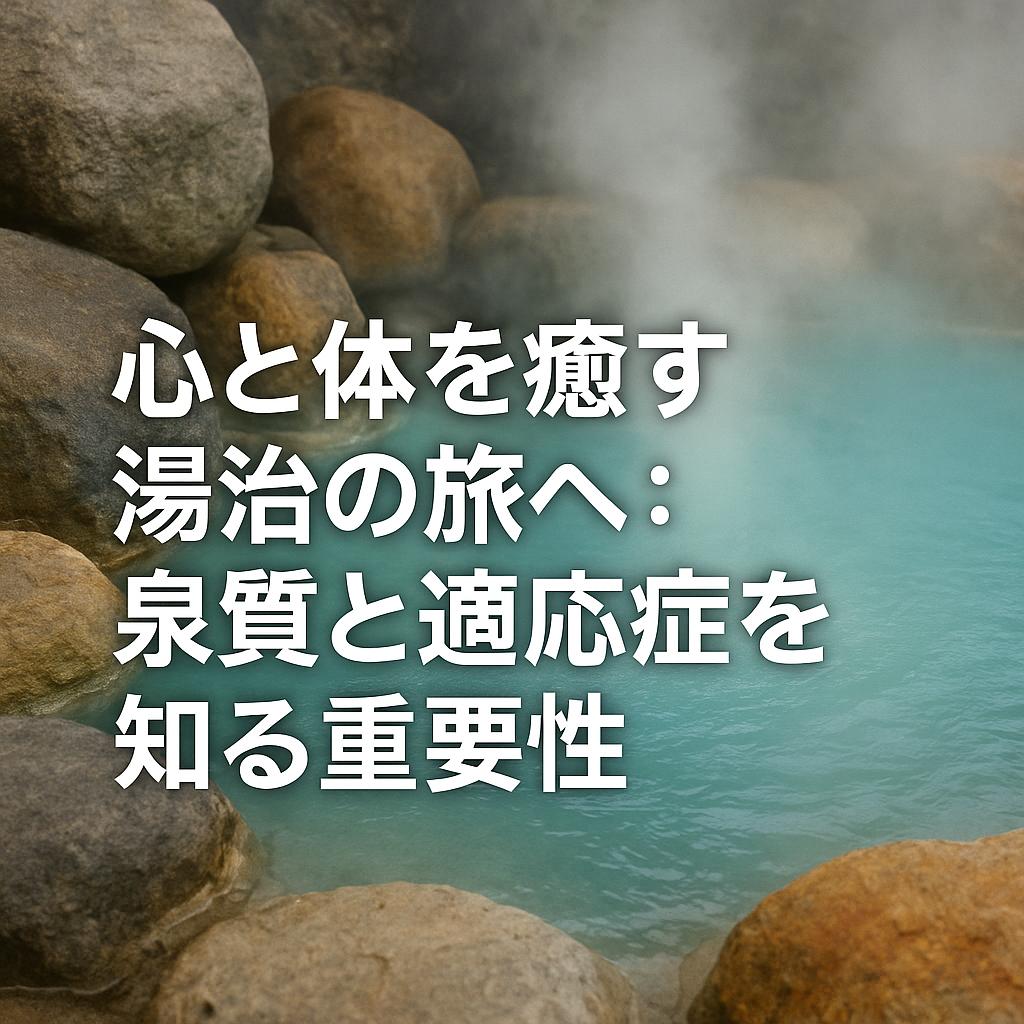 心と体を癒す湯治の旅へ：泉質と適応症を知る重要性