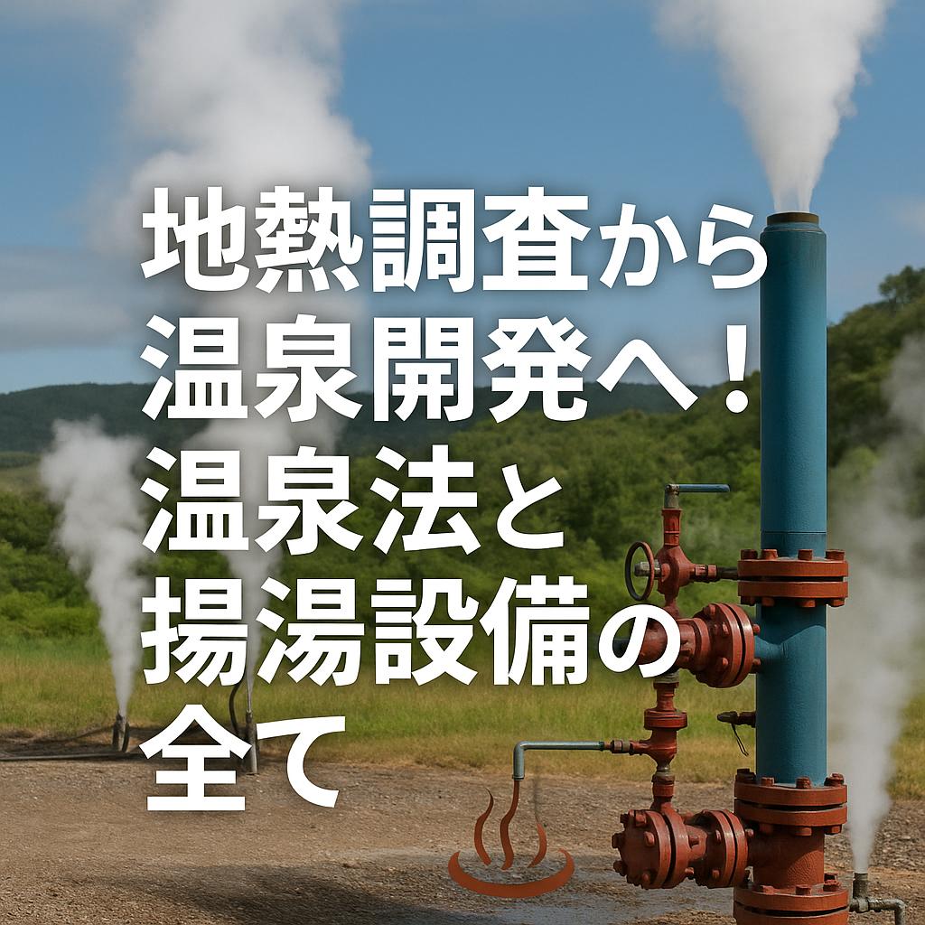 地熱調査から温泉開発へ！温泉法と揚湯設備の全て