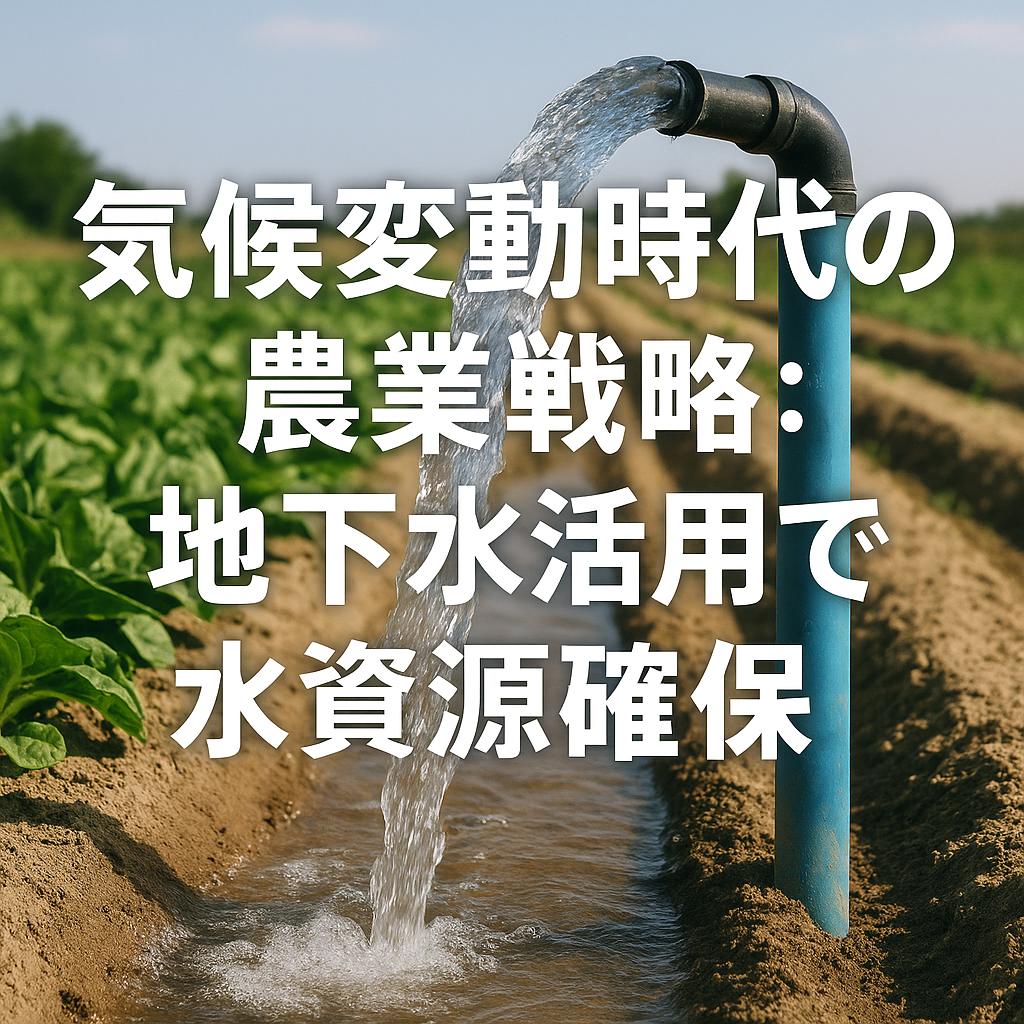 気候変動時代の農業戦略：地下水活用で水資源確保