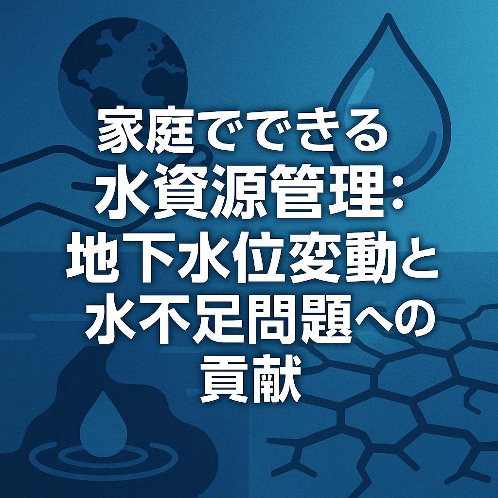 家庭でできる水資源管理：地下水位変動と水不足問題への貢献