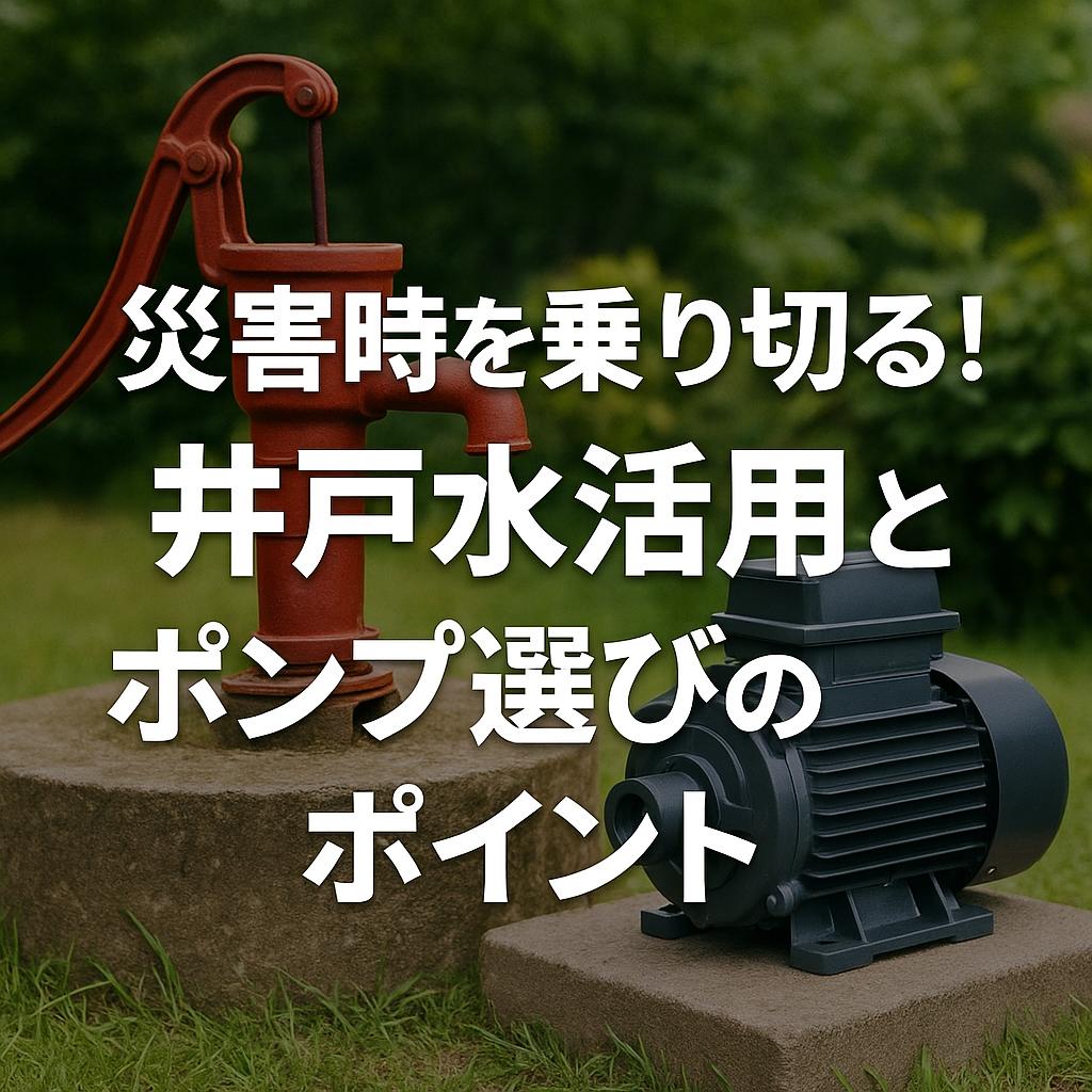 災害時を乗り切る!井戸水活用とポンプ選びのポイント