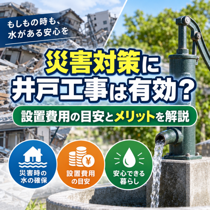 災害対策に井戸工事は有効？設置費用の目安とメリットを解説