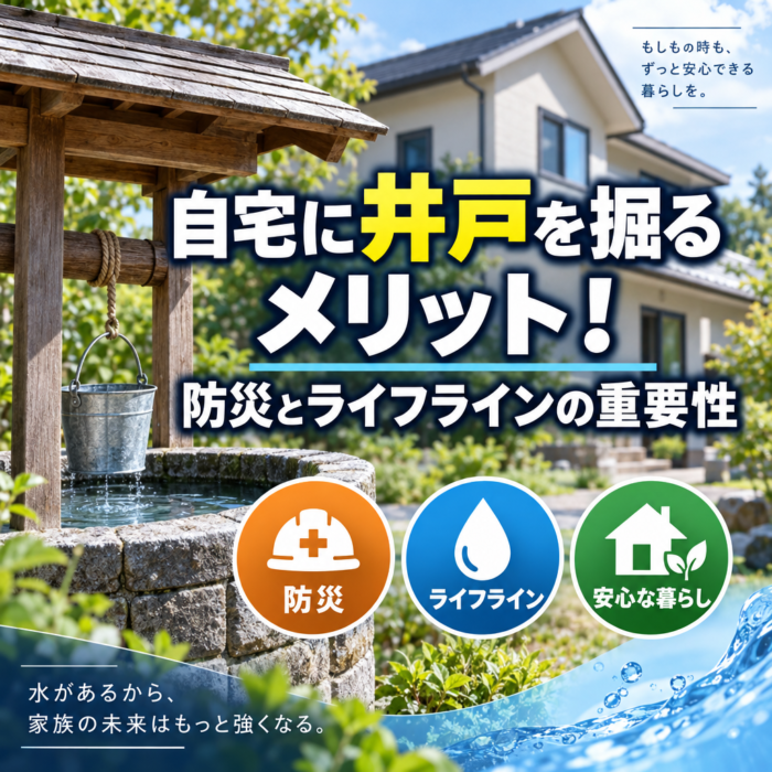 自宅に井戸を掘るメリット！防災とライフラインの重要性